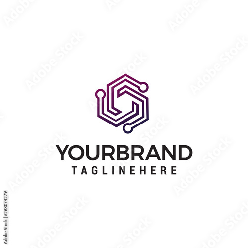 tecnology logo design concept template vector