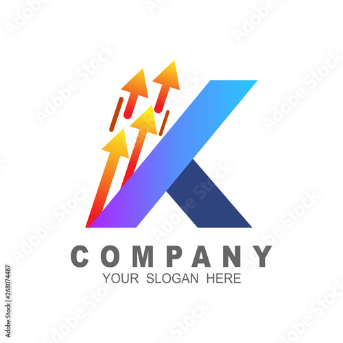 Free Download Letter k logo design template , arrow creative sign, up arrow icon - GFXLoad