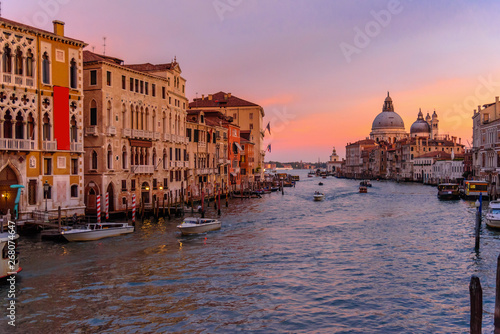 View of Grand Canal on sunset. Venice. Italy © Elena Odareeva