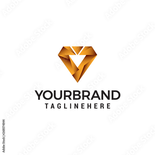 digital letter v logo design concept template vector