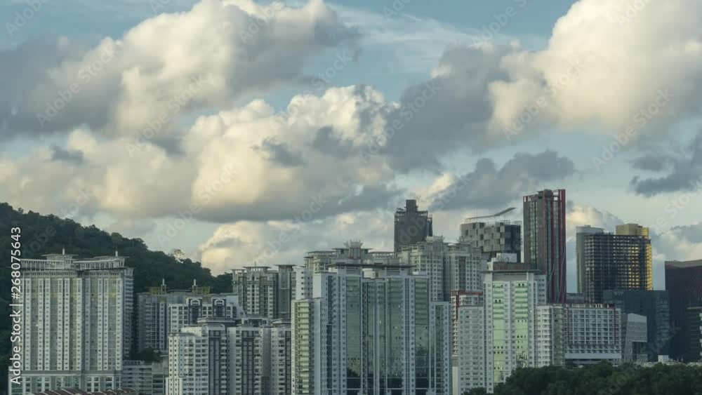 Timelapse scene of urban contemporary condominium and office towers city skyline. Timelapse scene of urban contemporary condominium and office towers city skyline.