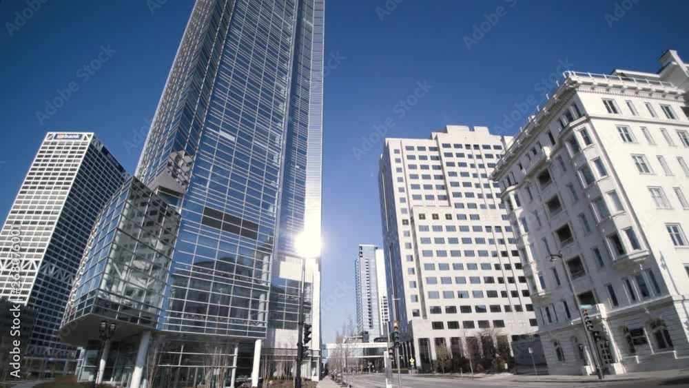 Street View Pan Up and Down Tallest Building Downtown Milwaukee MKE Sunrise Street View Pan Up and Down Tallest Building Downtown Milwaukee MKE Sunrise
