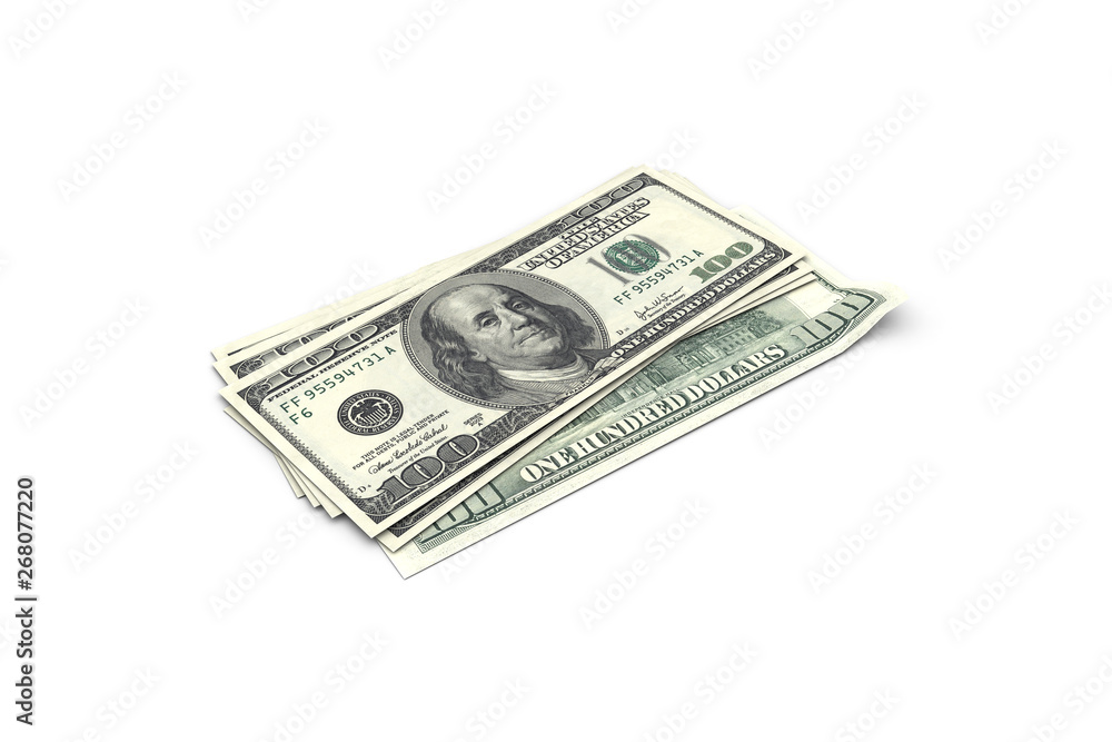 Stack of One Hundred Dollar Banknotes Render Stack of One Hundred Dollar Banknotes Render