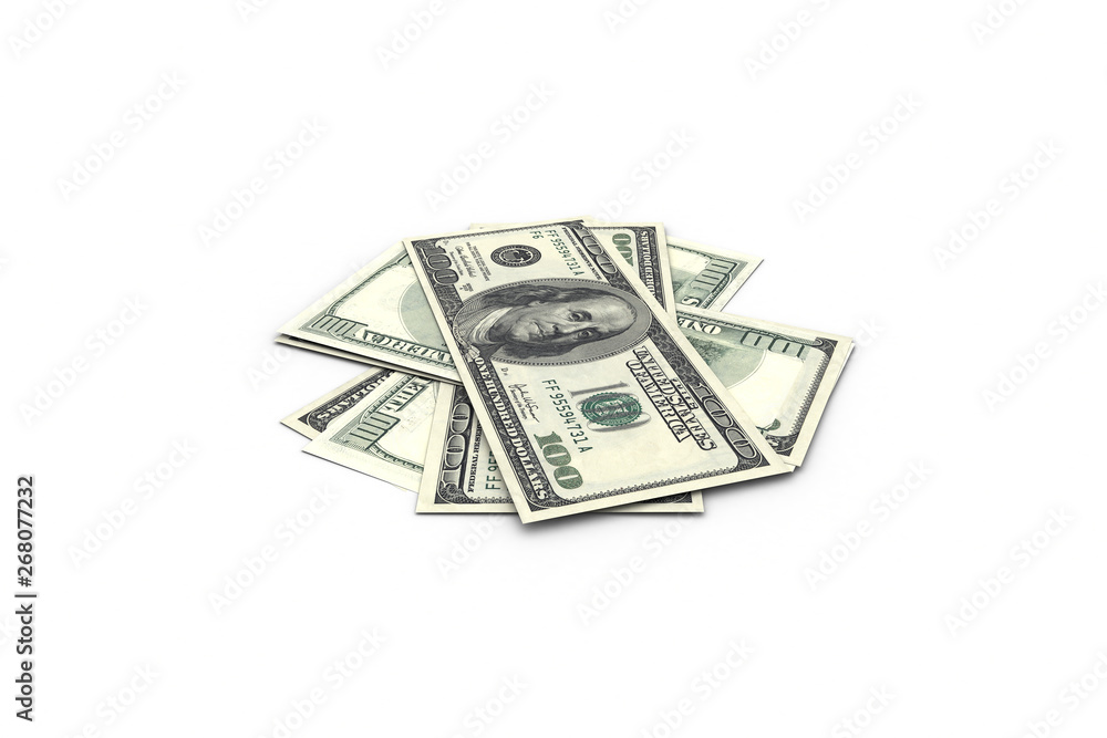 Stack of One Hundred Dollar Banknotes Render