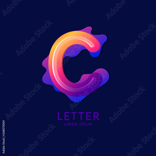 The letter C of the Latin alphabet. Display character in a bright contemporary style.