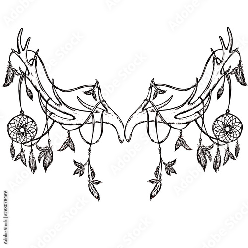 Dreamcatcher and antlers