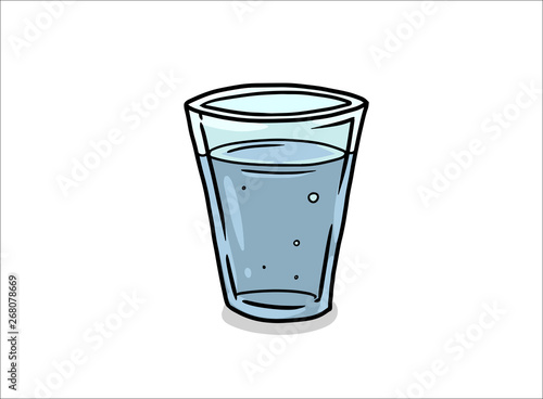 glass of water / cartoon vector and illustration, hand drawn style, isolated on white background.