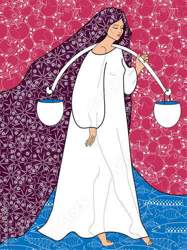 the picture of beautiful girl symbolizing zodiac sign