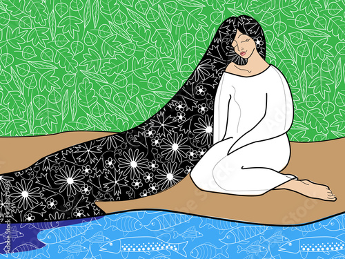 the picture of beautiful girl symbolizing zodiac sign