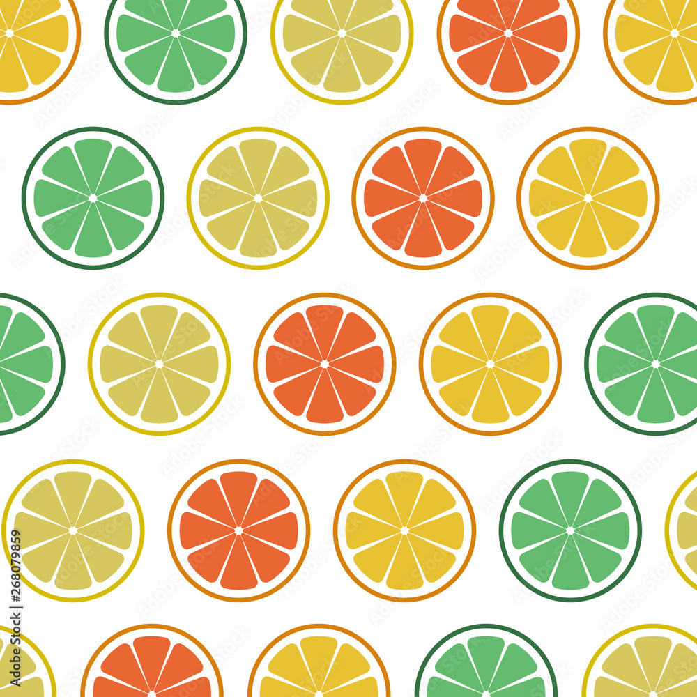 Seamless citrus pattern. vector illustration. Template for package, wallpaper, cover, textile, print design. Seamless citrus pattern. vector illustration. Template for package, wallpaper, cover, textile, print design.