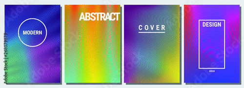 Set of abstract backgrounds. Modern geometric gradients. Template for banner, brochure, book cover, booklet and other design works. Vector illustration.