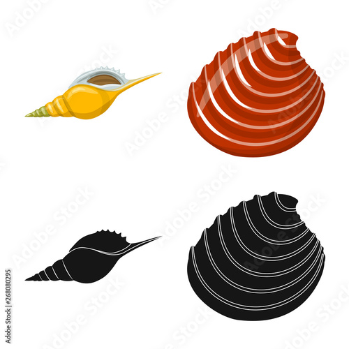 Isolated object of animal and decoration icon. Collection of animal and ocean stock vector illustration.