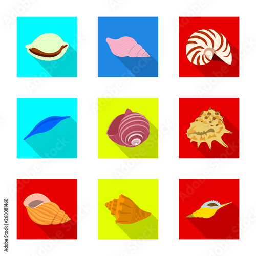 Isolated object of animal and decoration icon. Set of animal and ocean stock vector illustration.