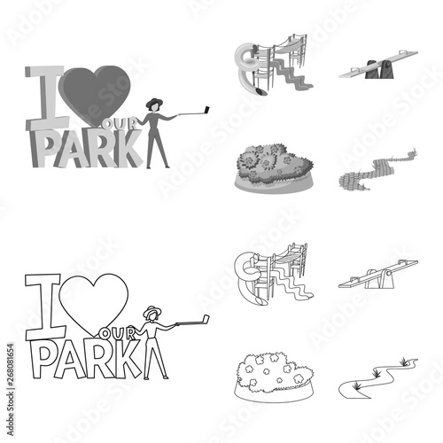 Isolated object of urban and street logo. Set of urban and relaxation stock symbol for web.
