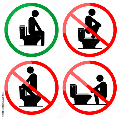 no, and permit toilet signs