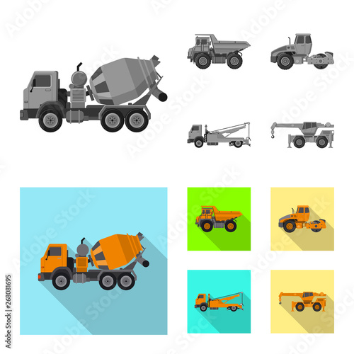 Vector illustration of build and construction sign. Collection of build and machinery stock symbol for web.