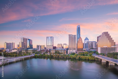 Downtown Skyline of Austin, Texas in USA from top view © f11photo