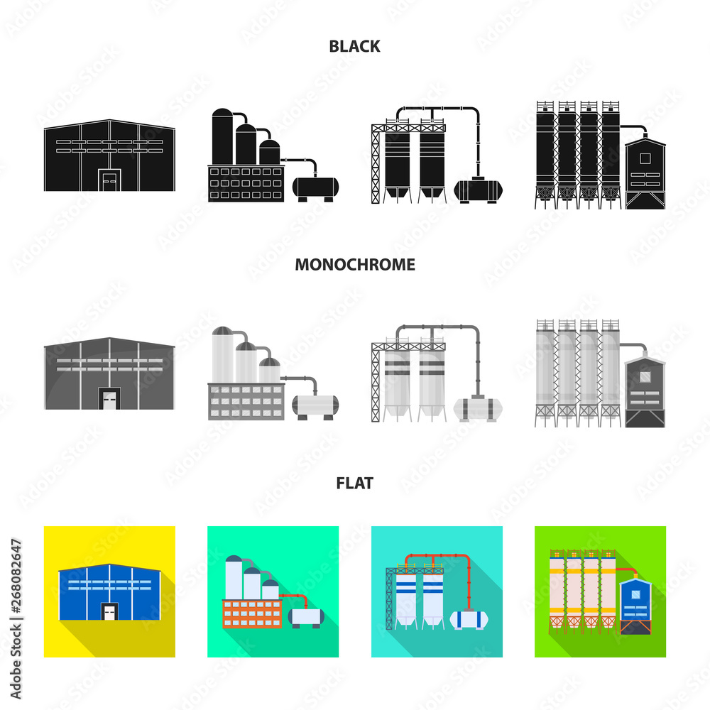 Isolated object of production and structure sign. Set of production and technology vector icon for stock.