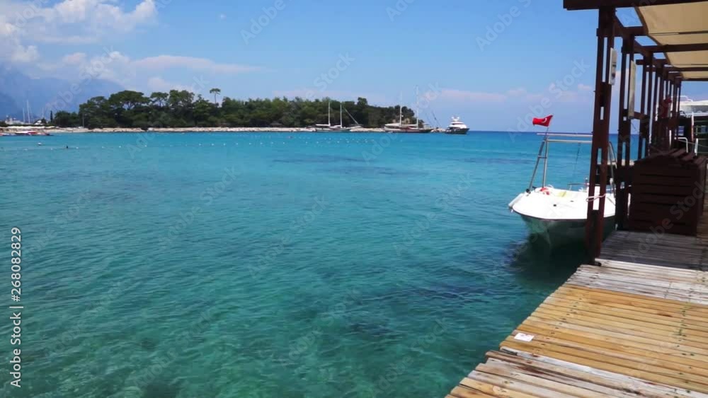 Mideterian Sea beach with pier in the Turkey Mideterian Sea beach with pier in the Turkey