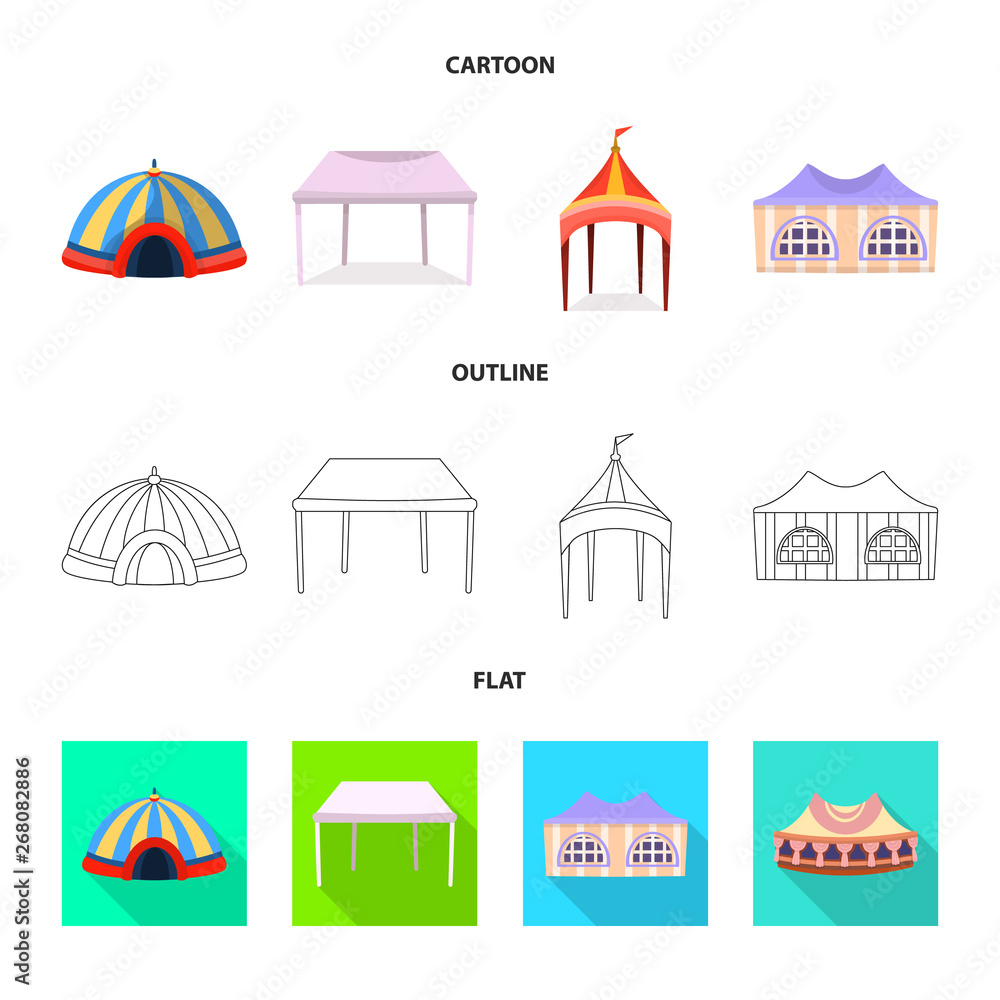 Vector design of roof and folding icon. Collection of roof and architecture stock vector illustration.