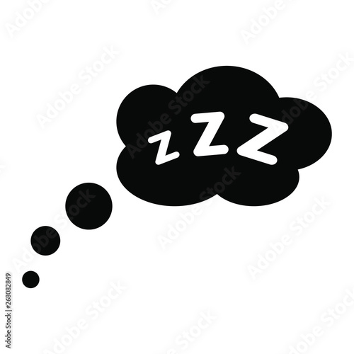 Sleep comic bubble icon,  zzz icon vector illustration.