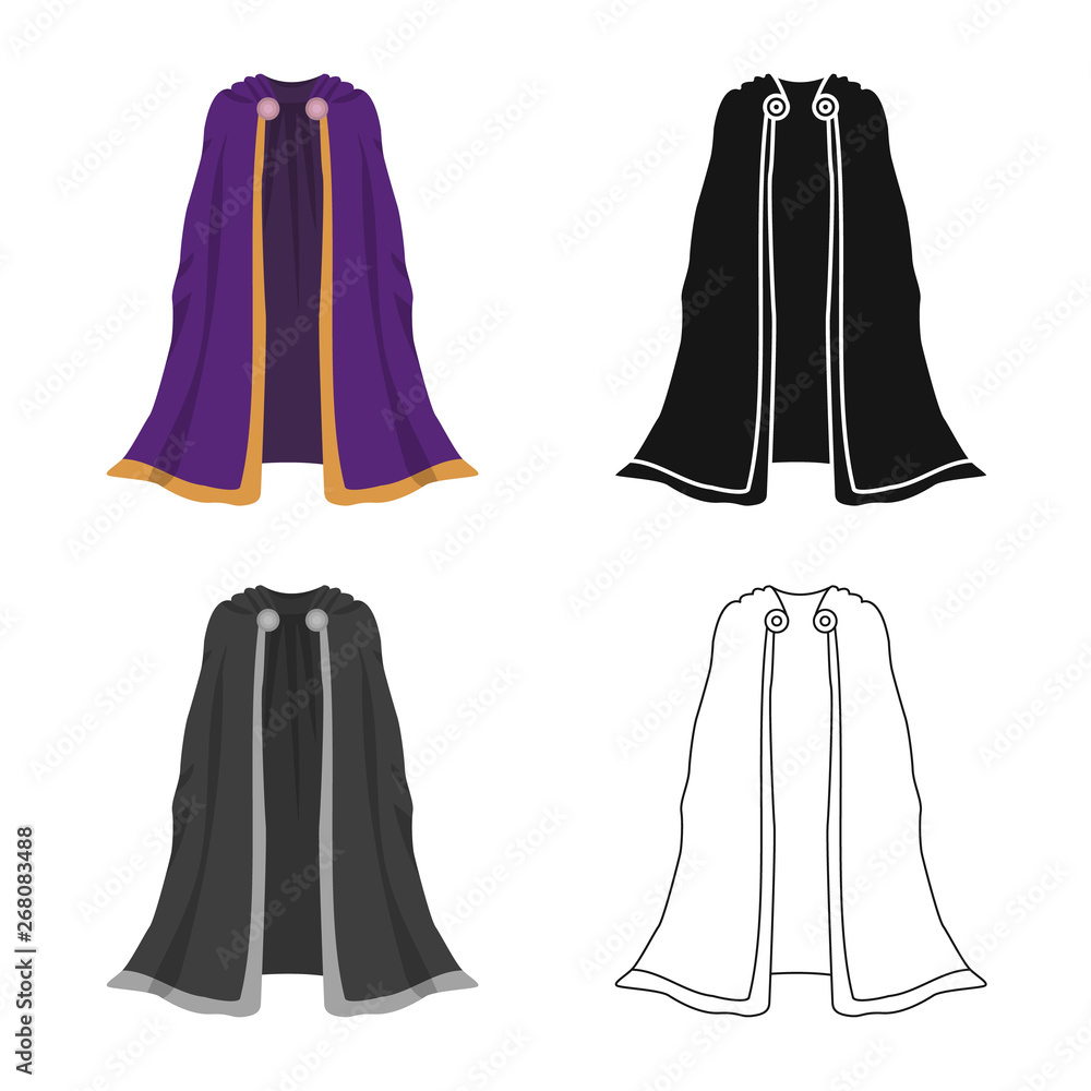 Vector illustration of cape and emperor logo. Set of cape and spartan stock symbol for web. Vector illustration of cape and emperor logo. Set of cape and spartan stock symbol for web.