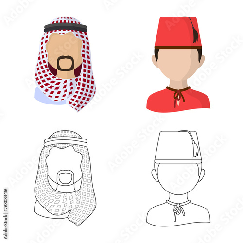 Vector illustration of imitator and resident icon. Set of imitator and culture stock vector illustration.