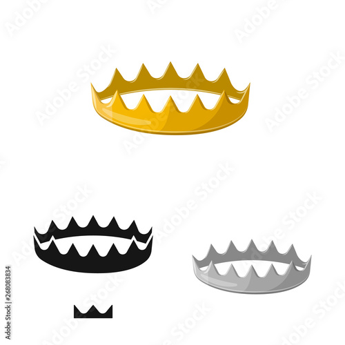 Vector illustration of medieval and nobility icon. Set of medieval and monarchy stock vector illustration.