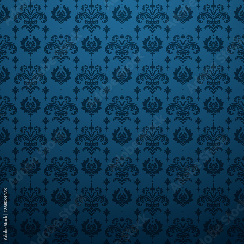 Blue background pattern in retro style. Vector image