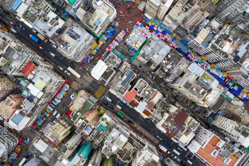 Aerial view of Hong Kong city © leungchopan