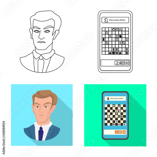Vector design of checkmate and thin logo. Collection of checkmate and target vector icon for stock.