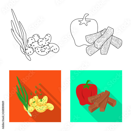 Fototapeta Naklejka Na Ścianę i Meble -  Vector design of taste and seasonin logo. Set of taste and organic   vector icon for stock.