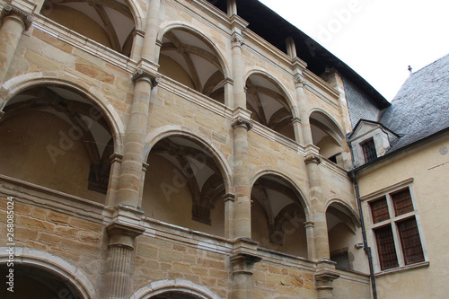 medieval building in nay  france 