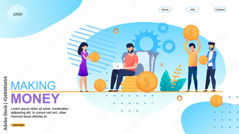 Making Money Landing Page Flat Metaphor Template Making Money Landing Page Flat Metaphor Template