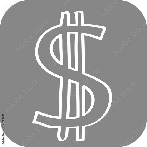 Handgezeichnetes Dollar-Symbol auf grauem Hintergrund