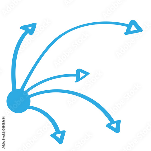 Handgezeichnetes Export-Symbol in blau