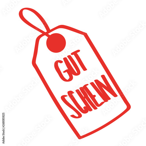 Handgezeichneter Gutschein-Anhänger in rot