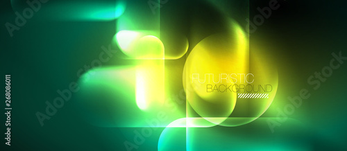 Neon glowing techno lines, hi-tech futuristic abstract background template