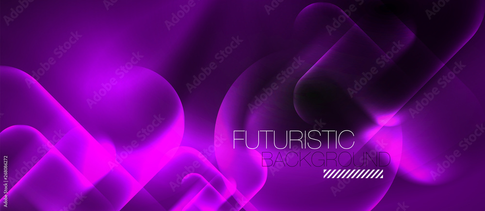 Neon glowing techno lines, hi-tech futuristic abstract background template Neon glowing techno lines, hi-tech futuristic abstract background template
