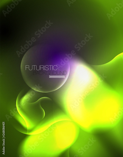Shiny metallic neon waves vector design