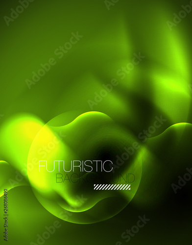 Shiny neon geometric waves template