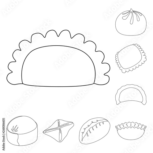 Vector design of food  and dish symbol. Collection of food  and cooking stock symbol for web.