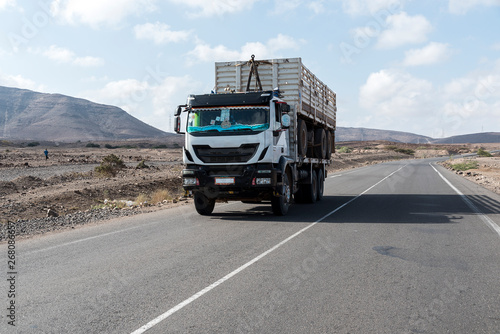 Container truck on Djibouti National Highway photo