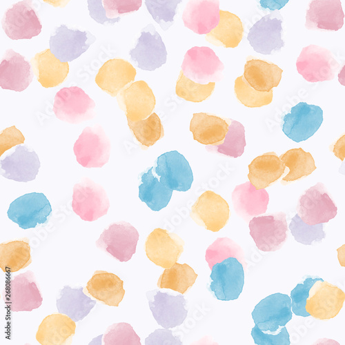 Abstract seamless pattern with colorful watercolor shapes made in vector © irinabogomolova