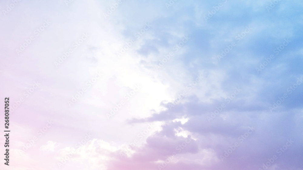 Obraz premium Abstract blurred beautiful soft cloud background with a pastel multicolored gradient concept for wedding card design or presentation