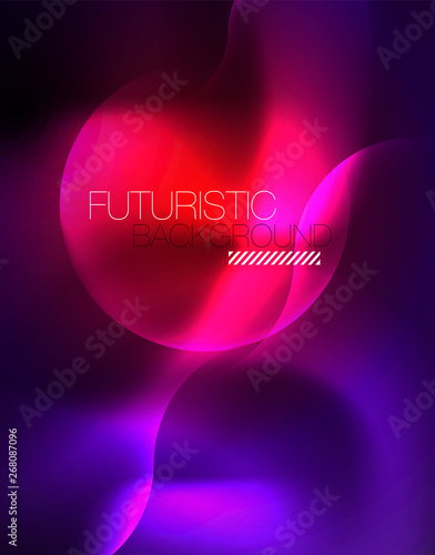 Shiny metallic neon waves vector design