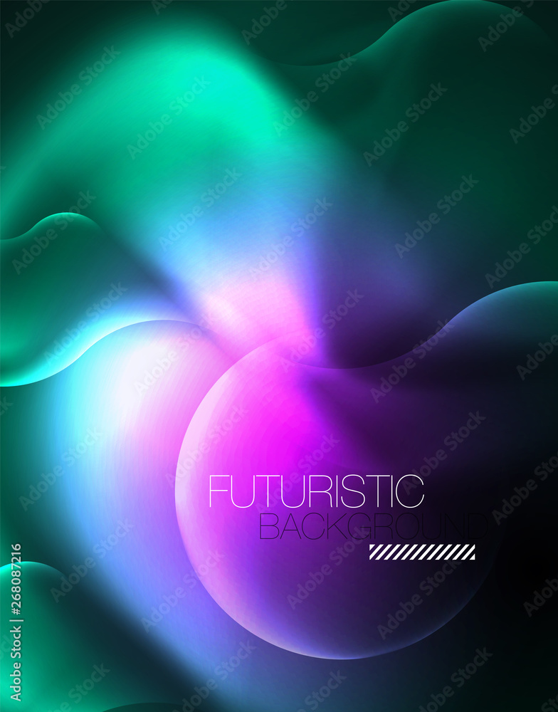 Fototapeta premium Neon lights vector abstract background