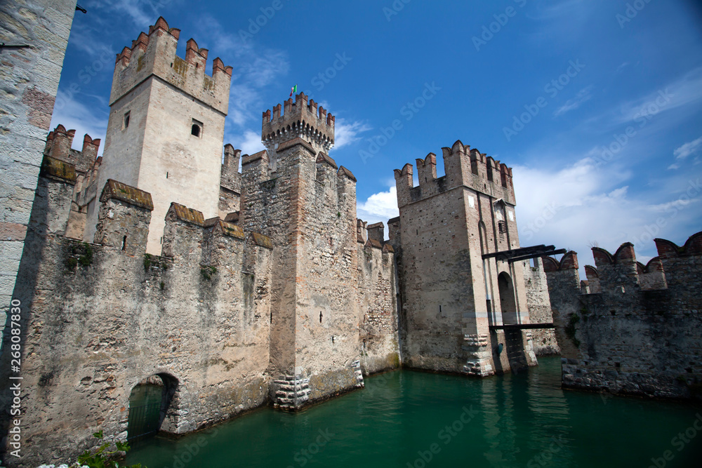 Medieval castle Scaliger on lake Garda.