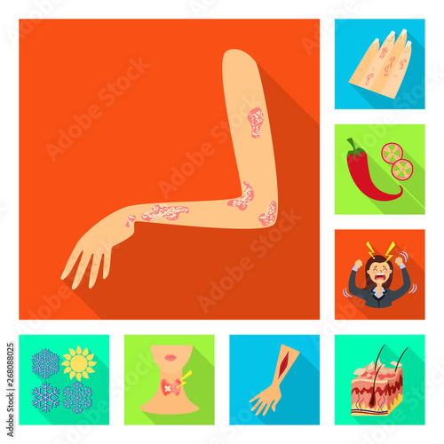 Vector design of dermatology and disease icon. Collection of dermatology and medical  stock vector illustration.