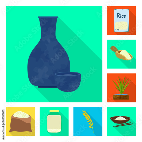 Vector design of raw and agricultural logo. Set of raw and ecological stock vector illustration.